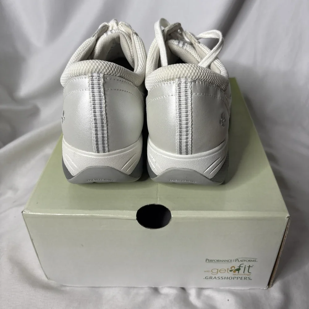 Grasshoppers Performance Platforms Get Fit Women's 8 Shoes White Silver Sneakers